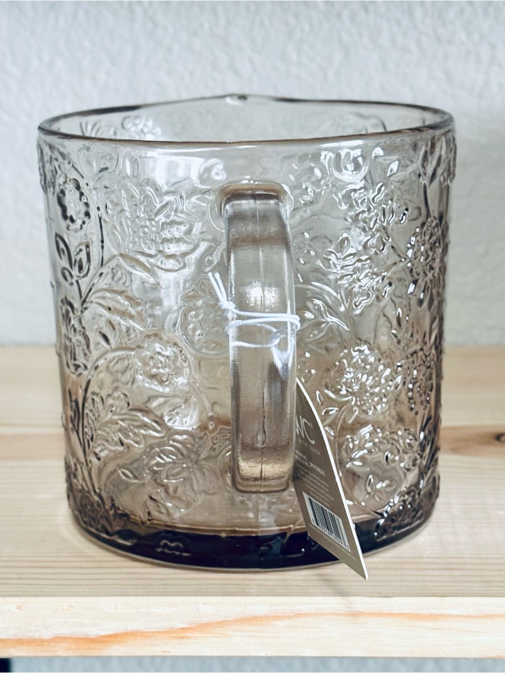 CWC Cook With Color Glass Measuring Cup 32oz ~ 4 Cups Clear Brown Floral NEW - Picture 3 of 8